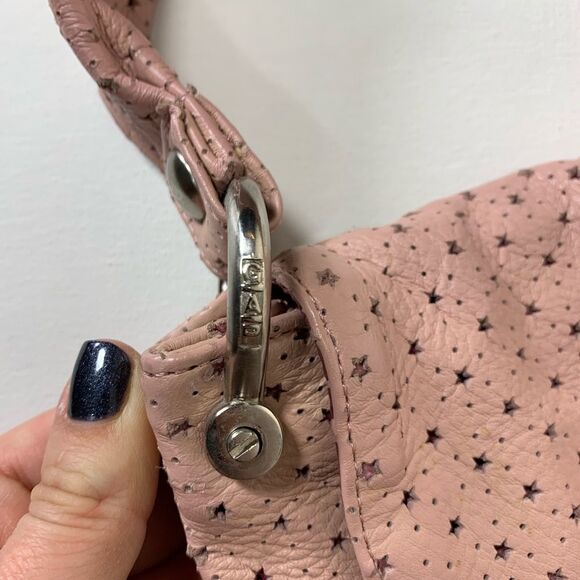 GAP Perforated Stars Pink Leather Handbag - Picture 6 of 7